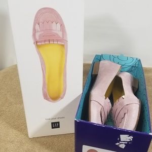 GAP Pink Suede Leather Penny Loafers Sz 7